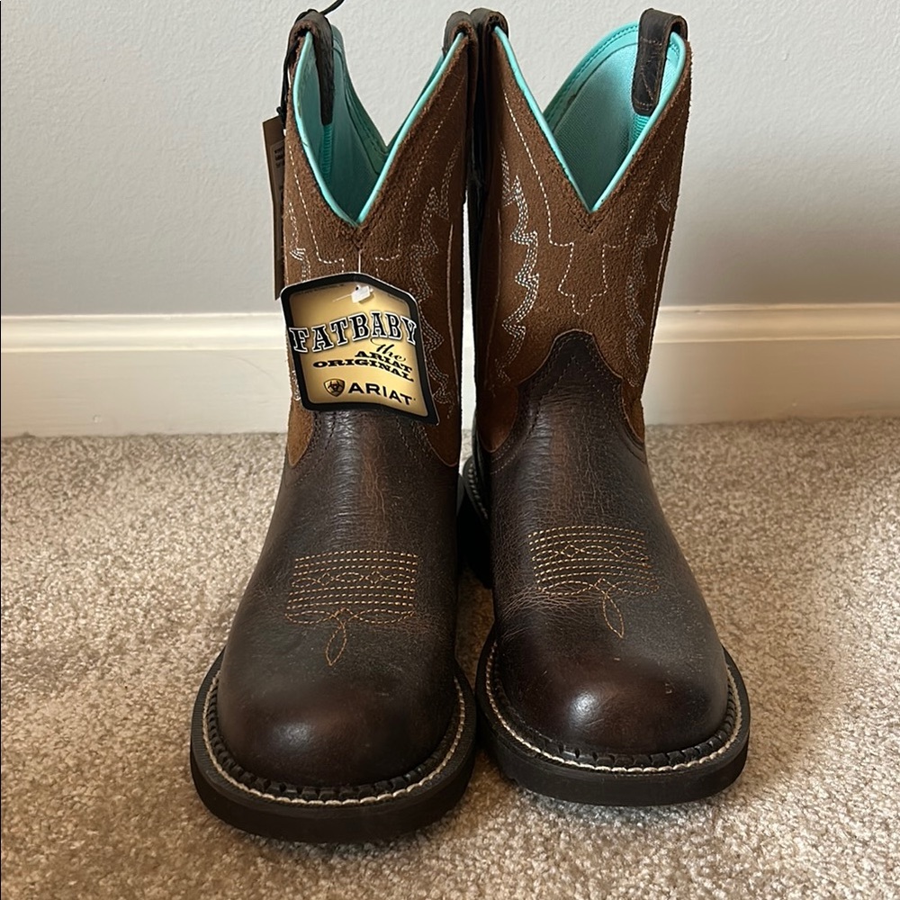 Ariat Fatbaby Boots in Brown and Teal